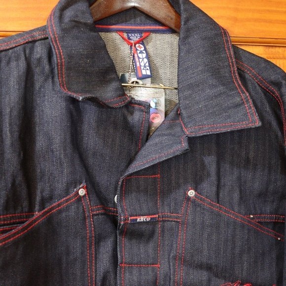 Esco Denim Jean Jacket Y2K 90s Hip Hop Streetwear Jacket 3XL - Picture 12 of 15